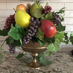 Fruit Centerpiece In Brass Dish 