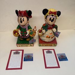  New Walt Disney Showcase Collection Jim Shore "Heartwarming Holiday" Minnie And Mickey Mouse 