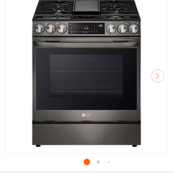 Gas range black stainless