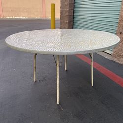 Vintage Mid Century Modern Mosaic Patio Table