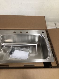 KOHLER Verse 33 in. Drop-in Single Bowl 18 Gauge Stainless Kitchen Sink with 4 Faucet Holes