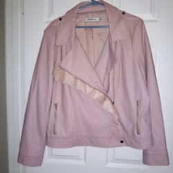 Woman's Polyester Light Pink Jacket