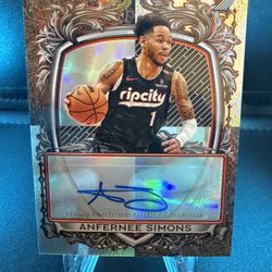 Anfernee Simons Topps Chrome Autograph