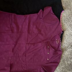 Lot Of 2 XL Heartsoul Scrub Tops With Hearts