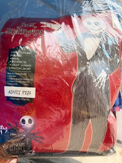Jack Skellington 5-Piece Halloween Costume Adult Plus