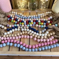 Handmade Wood Bead Garland