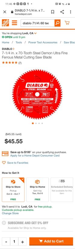 Diablo ultra finish skill saw blade