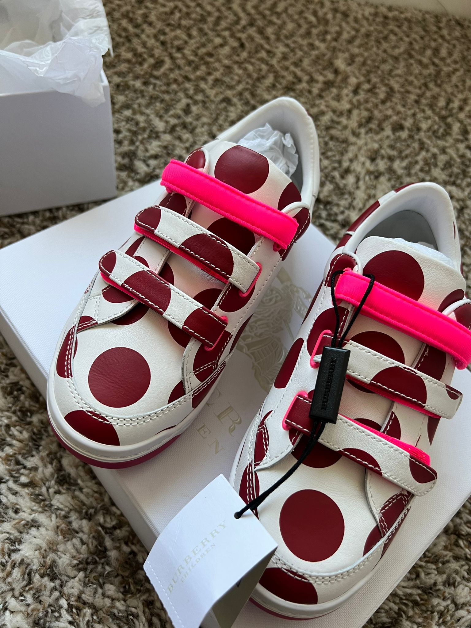 BRAND NEW AUTHENTIC BURBERRY KIDS SNEAKERS SIZE 32 And 33 -$125 Each 