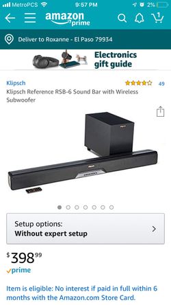 Klipsch soundbar with wireless subwoofer