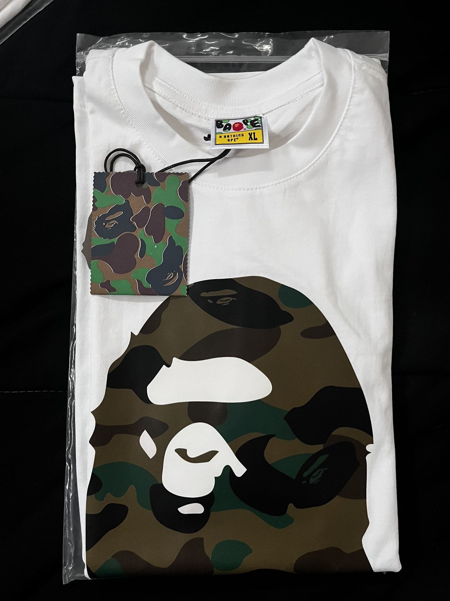 Bape Green Camo White Tee