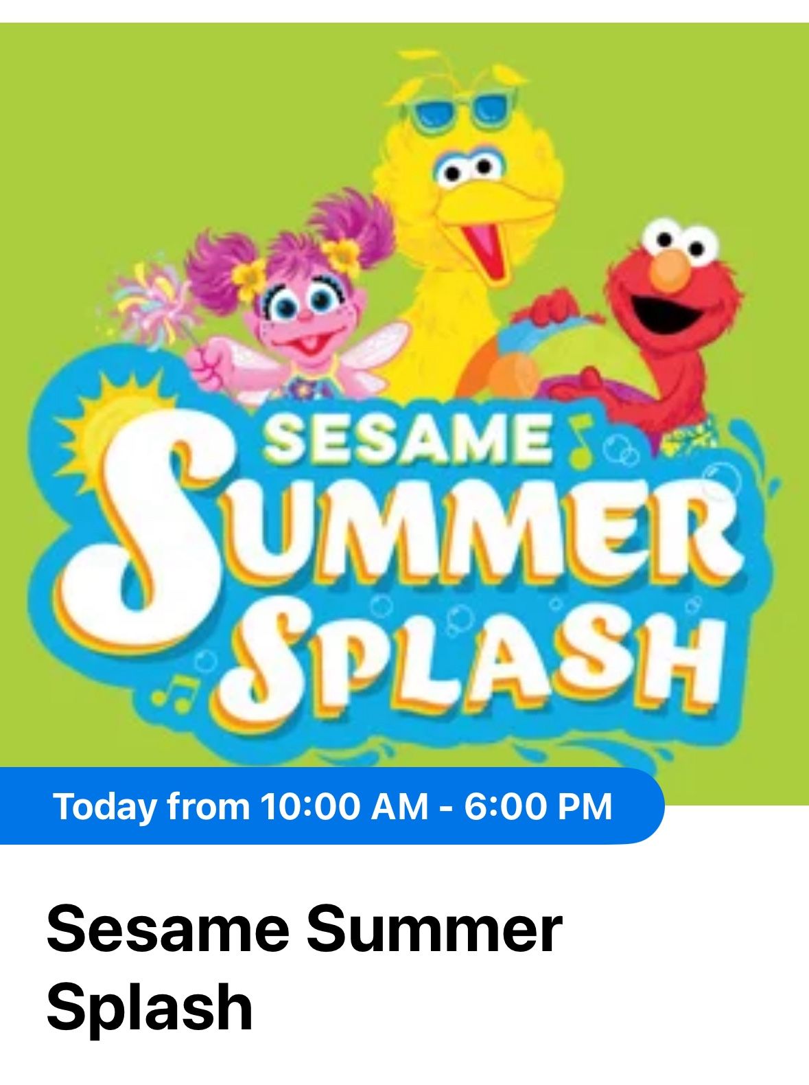 Sesame Street Place - 4 Tickets