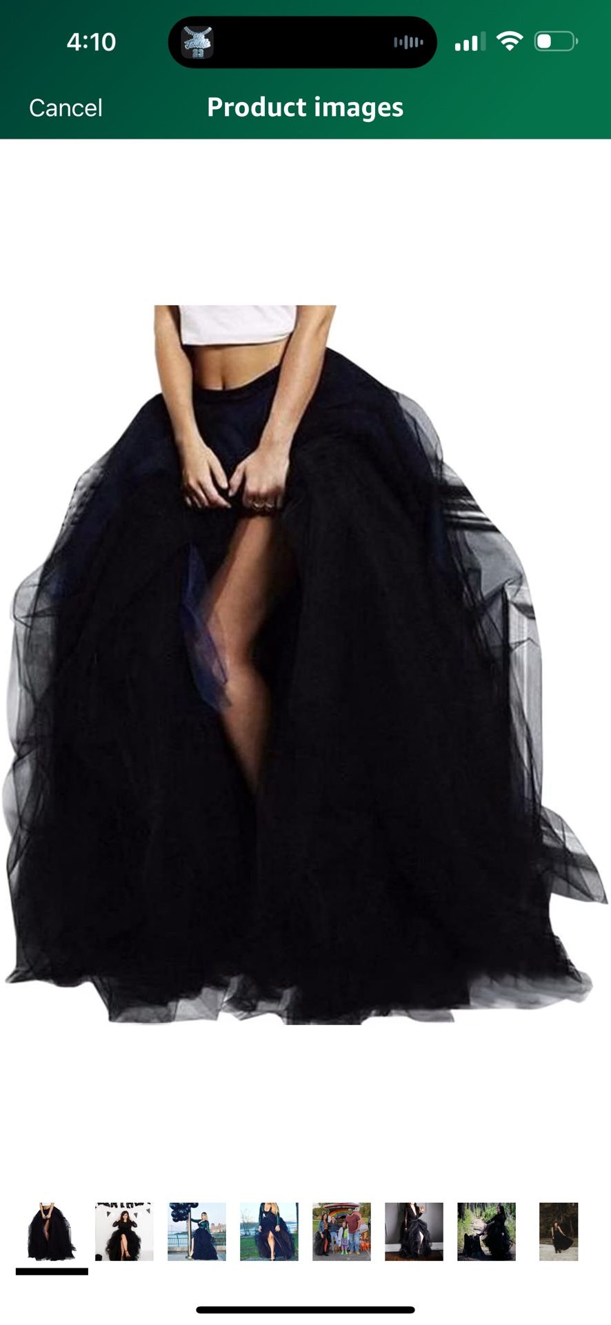 Size Large Long Slit Tulle Skirt