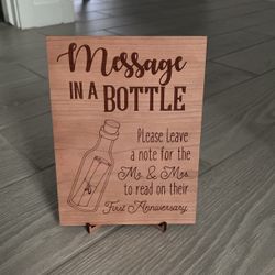Wedding Message In A Bottle Sign