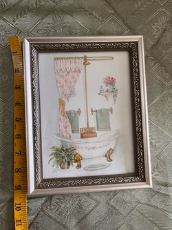 Framed Bathroom Art print $10 Cash only. Cross posted