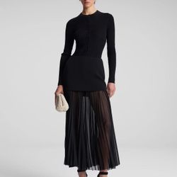 A.L.C - WILLA PLEATED MAXI SKIRT - BLACK
