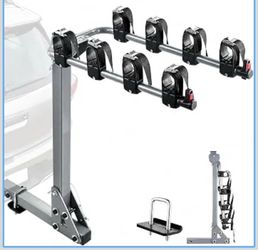 Hitch Bike Rack with 2'' Receiver, 240 LBS Max Load 4 Bikes Heavy-Duty Dual Locking, Tilts & Foldable for Trunk Access, 4 Bike Rack Hitch Mount for SU
