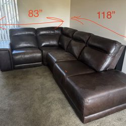 Leather Power Sectional Sofa