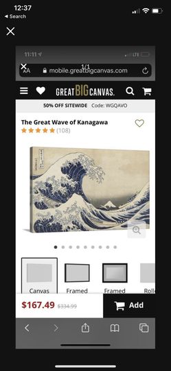 The Great Wave Off Kanawaga Canvas Painting 