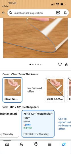 Clear PVC Table Cover Protector 42” x 78” – 2mm Thick – Brand New