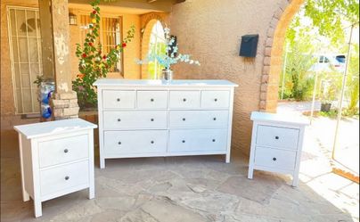 White dresser + nightstands