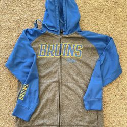 UCLA Team Champion Elite Brand Full Zip Up Sweater Mens Size Medium Blue Grey