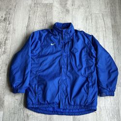Men’s Vintage Nike Blue windbreaker jacket with hoodie