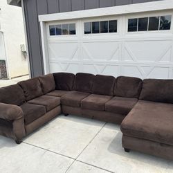 Huge Dark Brown Sectional Couch