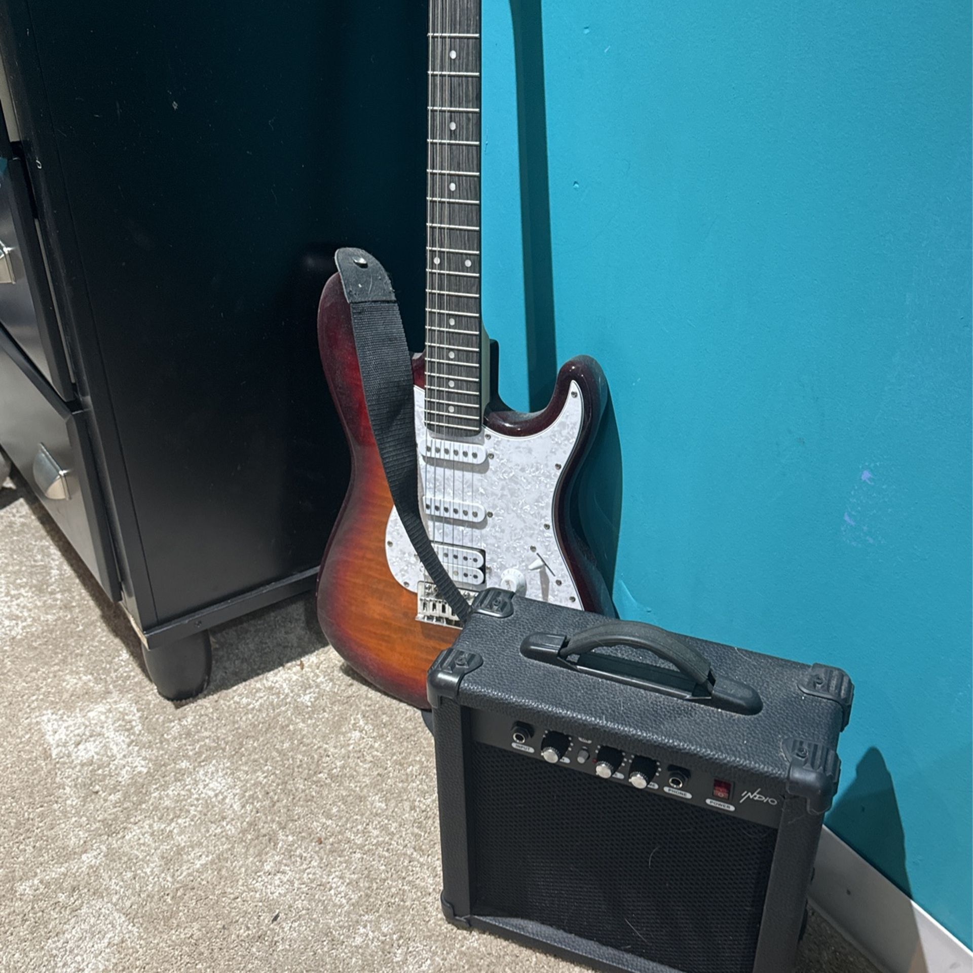 Electric Guitar With Amp