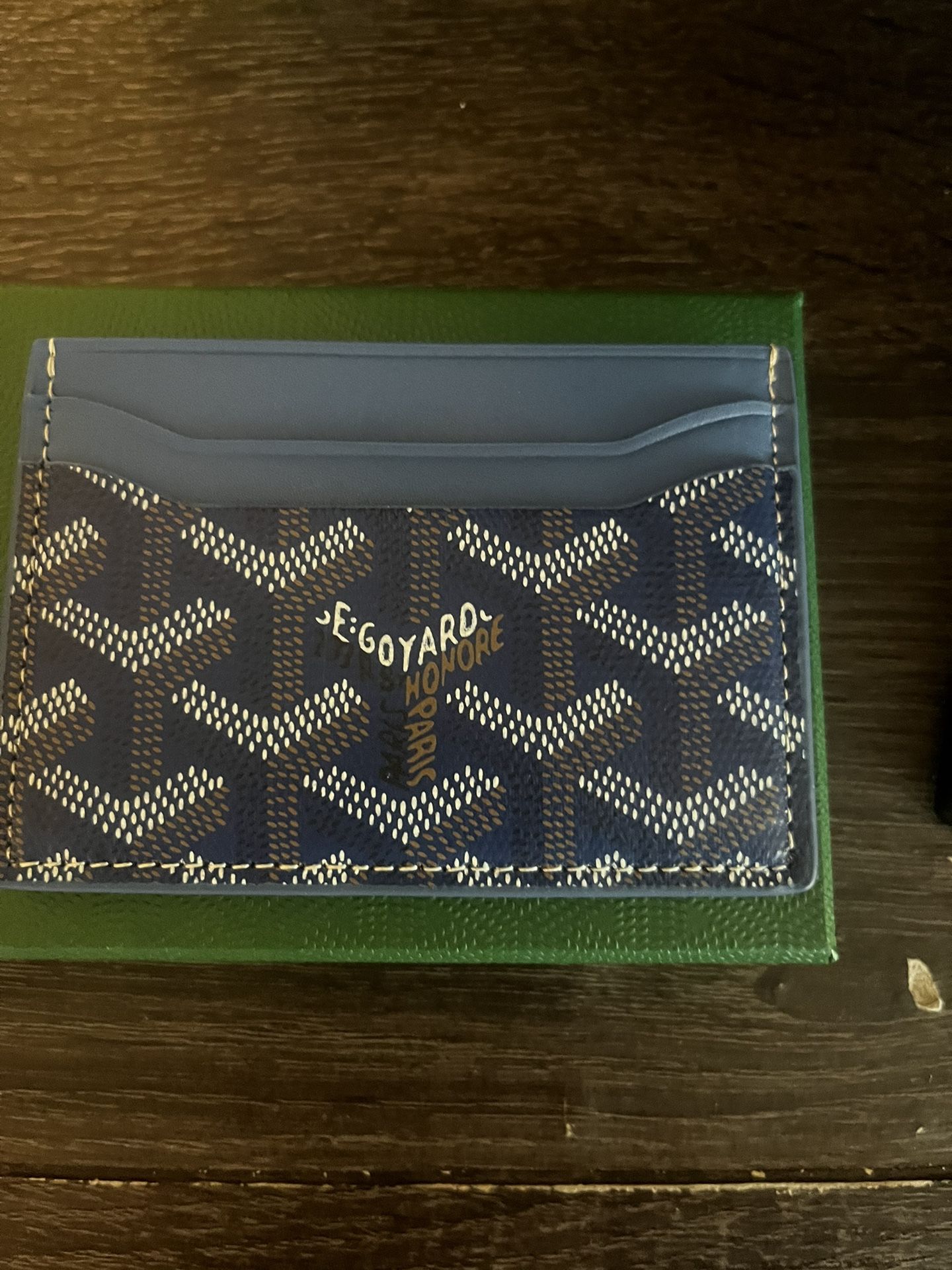 Goyard Wallet Navy Blue With Papers