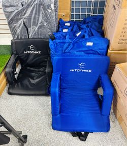 Reclining Stadium Seat Chair Padded Cushion Chair with Backrest and Armrest (Blue and Black)🖤💙