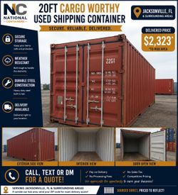 20FT Cargo Worthy Shipping Container – Jacksonville, FL – Delivered $2,323