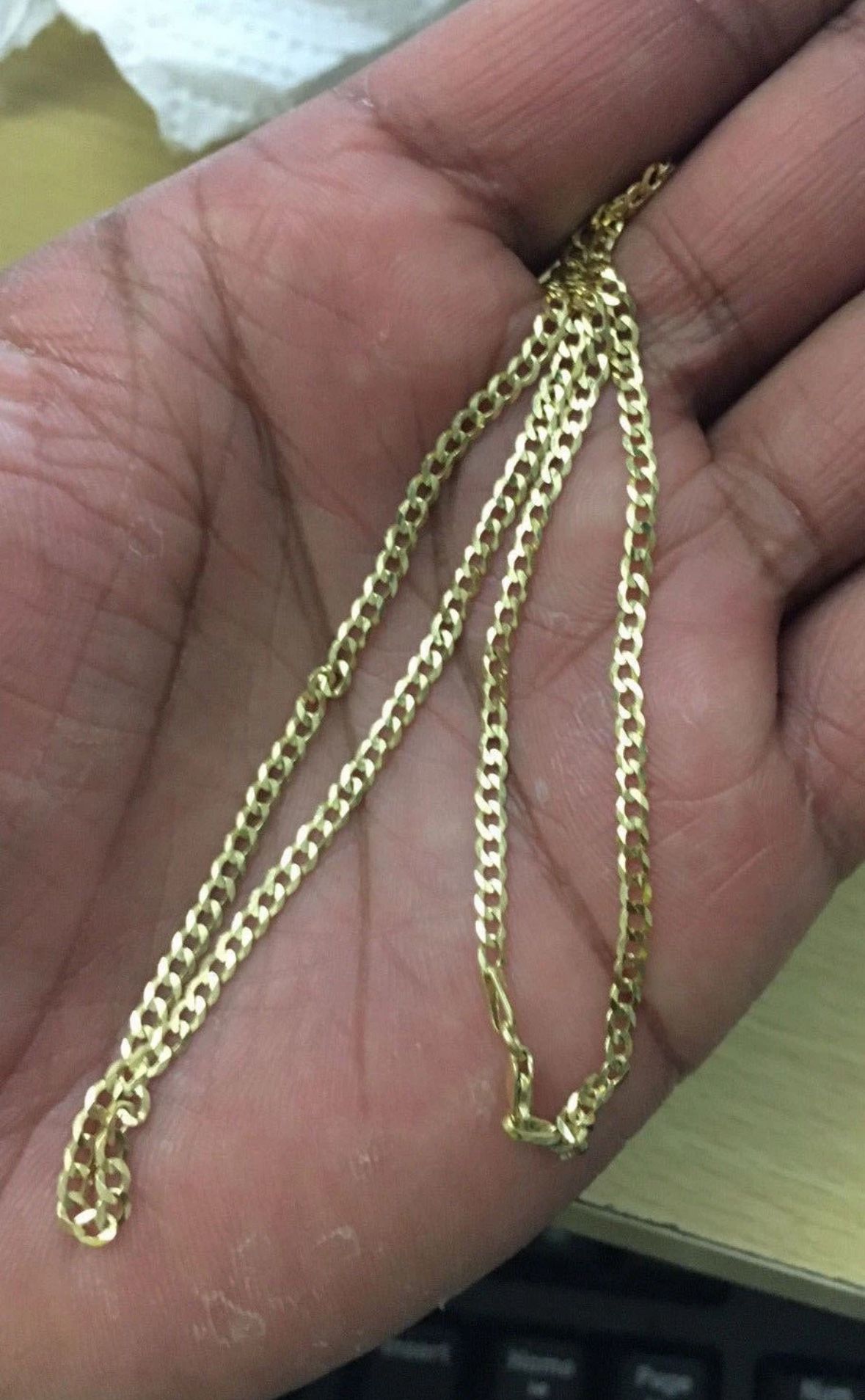 18 Inch 10k Yellow Gold Cuban Link Chain