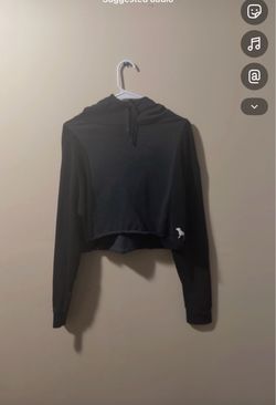 Victoria's Secret PINK  black and gray Cropped Hoodie