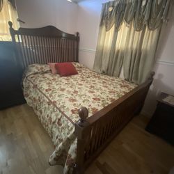 Q sized bed frame & mattress