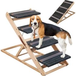 2-in-1 Dog Ramp And Dog Stairs Folding Ramp For Bed Couch 