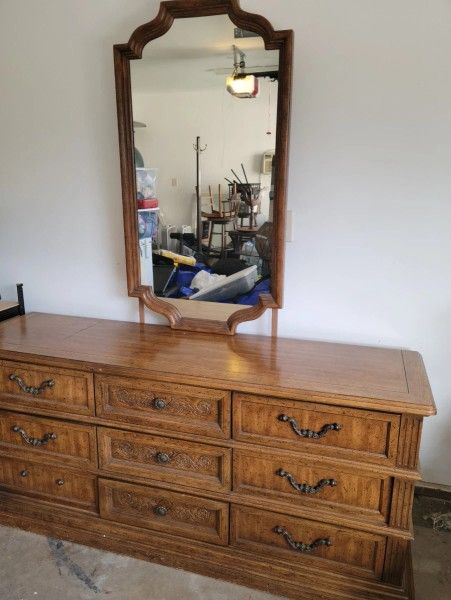 American Of Martinsville Vintage Dresser With Mirror And 2 Nightstands