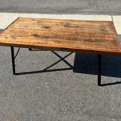 Cocktail Wood & Metal Legs Coffee Table