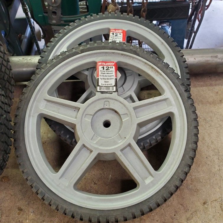 Pair Of New 12" Lawnmower Wheels