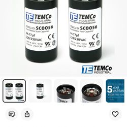 TEMCo 64-77 uf/MFD 220-250 VAC volts Round Start Capacitor 50/60 Hz -Lot-2