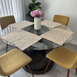 Glass Dining Table With Chairs For Sale 