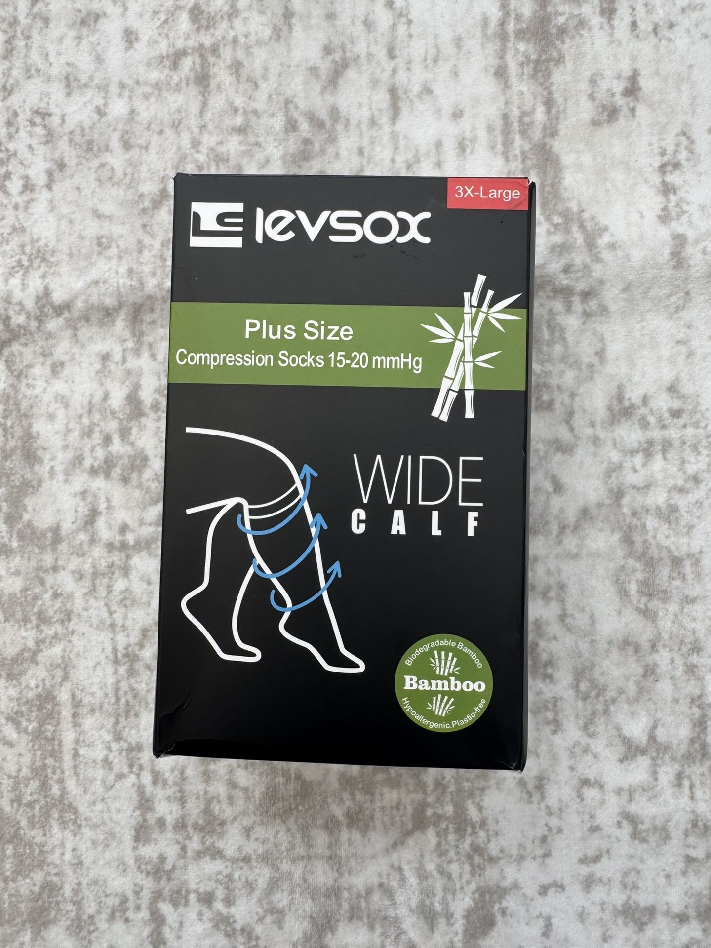 LEVSOX Pure Natural Bamboo Compression Socks New (