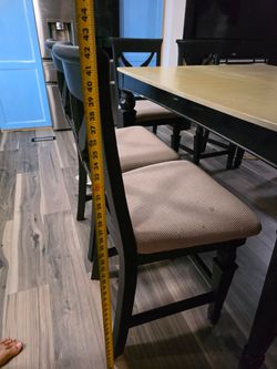 Bar-Height Table with 5 Chairs for Sale - READ DESCRIPTION AND LOOK AT PICTURES