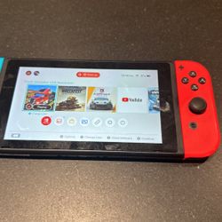Nintendo Switch, Black, Red, And Blue