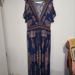 Royal Blue Ankle Length Dress