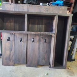 Wall Mount Spin Bike Shoe Shelf Handcrafted Wooden Home Gym