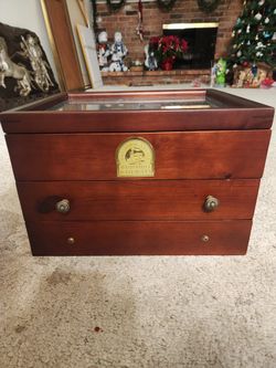 Hawthorne Village MASTERPIECE RAILWAYS Vintage Wood Display Case w/Dividers