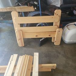 Twin Bed, Unfinished, Hardware Present.