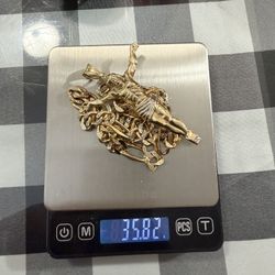 24 Inch 14k Gold Chain 10k Pendant 