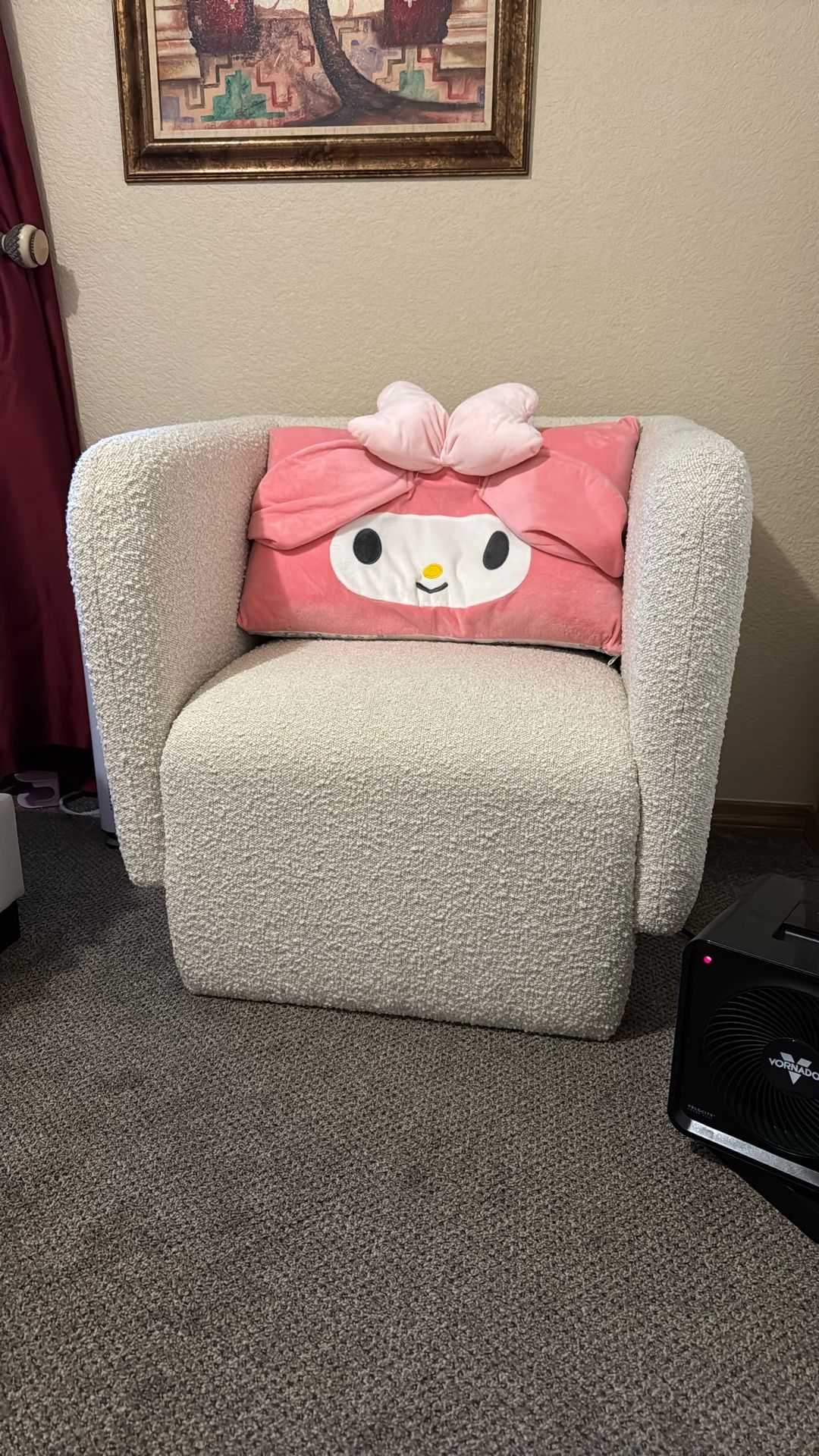 CB2 off white fussy chair With Free Pillow