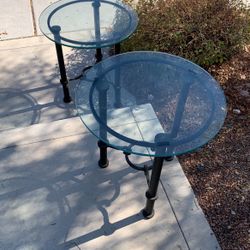 Metal With Glass Top End Tables
